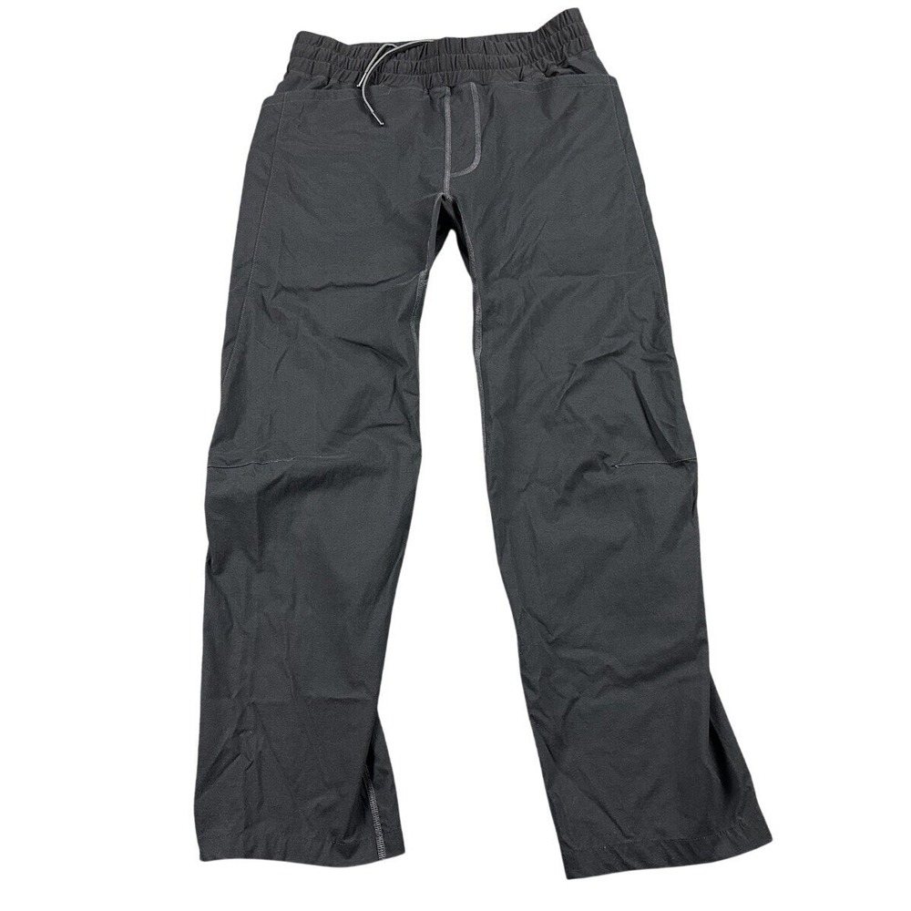 QOR Men's Pull On Athletic Pants Size Small Black Nylon Gym Casual Lightweight